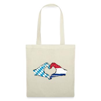 Bavière, Hollande, drapeau, mains, forme de coeur utilisé - Sac en tissu - rouge - Devant
