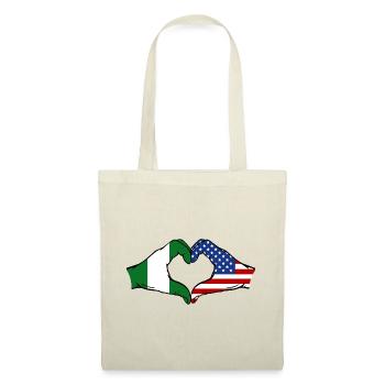 Nigeria États-Unis Drapeau Mains Coeur Forme - Sac en tissu - rouge - Devant