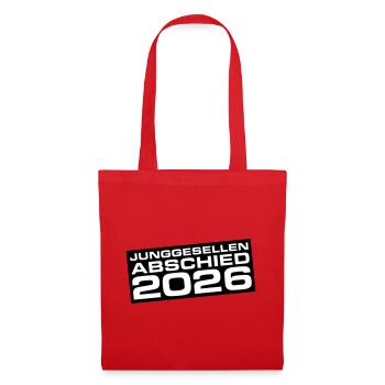 Junggesellenabschied 2026 Jga - Stoffbeutel - Rot - Vorne