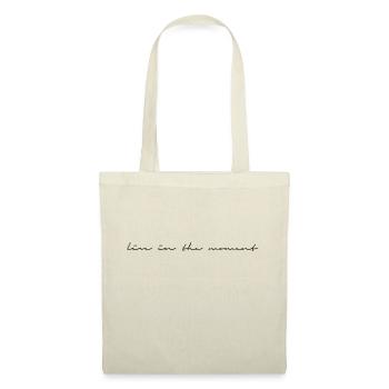 live in the moment Spruch Schreibschrift Zitat - Stoffbeutel - Rot - Vorne