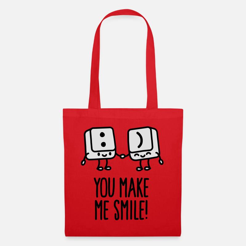 You make me smile - Stoffbeutel - Rot