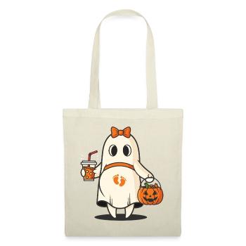 Halloween Pregnant Ghost with Pumpkin Bag - Tote Bag - red - Front