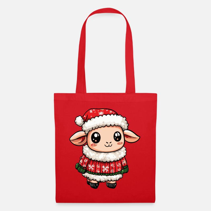 Schaf Weihnachten - Stoffbeutel - Rot