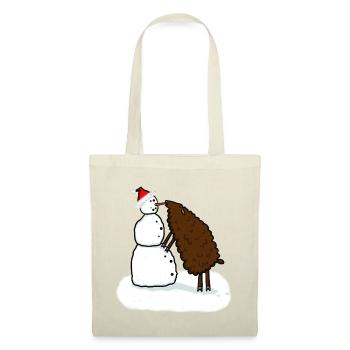 Snowman & Sheep - Tote Bag - red - Front