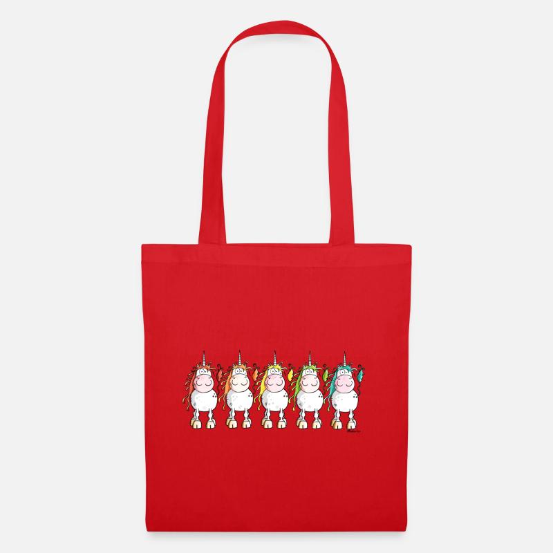 Funny Unicorns - Tote Bag - red