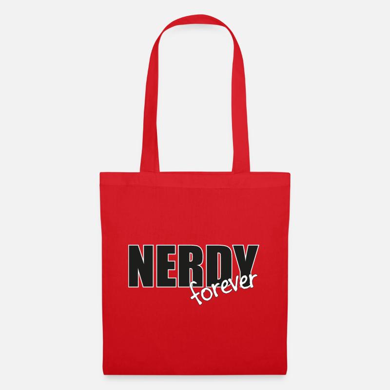 NERDY forever - Logo Noir/Blanc - Sac en tissu - rouge
