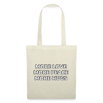 Mehr Love Peace Hugs Typografie - Stoffbeutel - Rot - Vorne