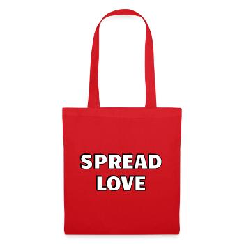 Spread Love Fett Schwarz Weiß Typografie - Stoffbeutel - Rot - Vorne