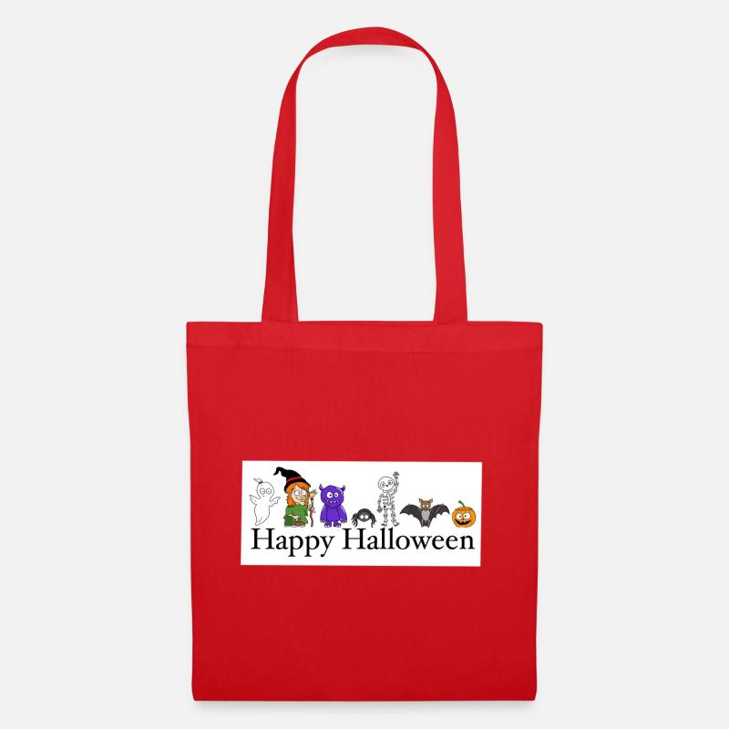 Humorous Halloween Monsters and Ghosts - Tote Bag - red