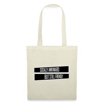 Socially Awkward But Still Friendly Lustig Spruch - Stoffbeutel - Rot - Vorne