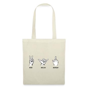 Win Relax Repeat Hand Sign Set – Illustration - Tote Bag - red - Front