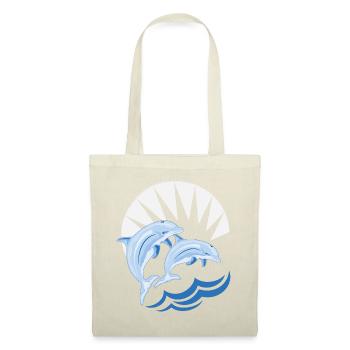 Dolphins above waves - Tote Bag - red - Front