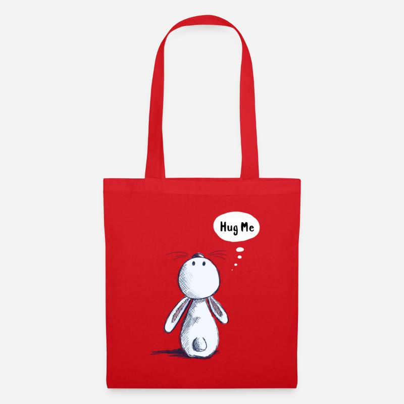 Hug Me Bunny - Tote Bag - red