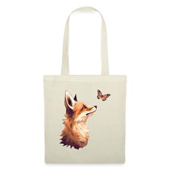 Fox with butterfly - Tote Bag - red - Front