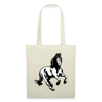 Étalon frison au galop - Sac en tissu - rouge - Devant