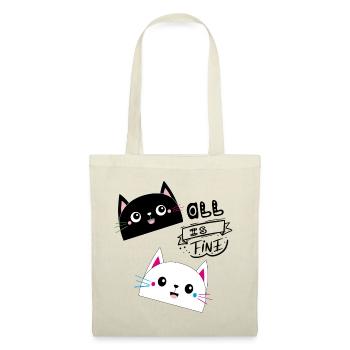 TOUT VA BIEN, Chats - Sac en tissu - rouge - Devant