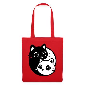 Portrait de chat Ying Yang - Sac en tissu - rouge - Devant