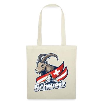 Alpine Ibex with Swiss flag - Tote Bag - red - Front