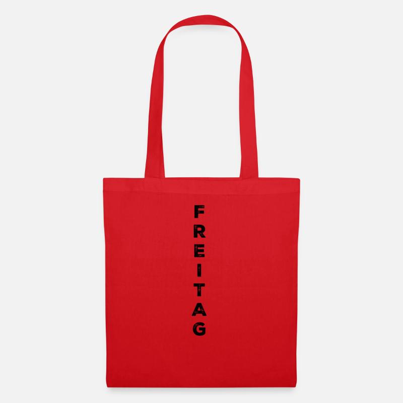 Freitag - schwarz - Stoffbeutel - Rot