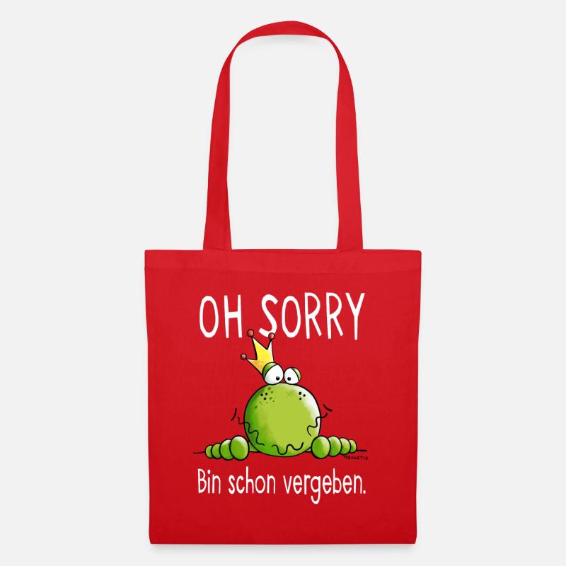 Frosch in Beziehung - Frösche - Geschenk - Comic - Stoffbeutel - Rot