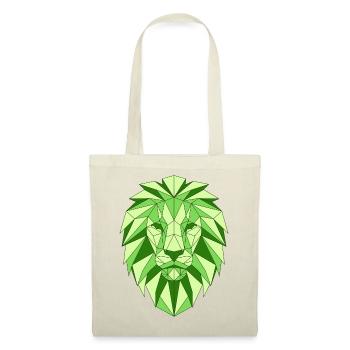 Tête de lion géométrique en vert - Sac en tissu - rouge - Devant