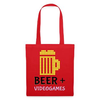 Jeux vidéo Pixel Beer - Sac en tissu - rouge - Devant