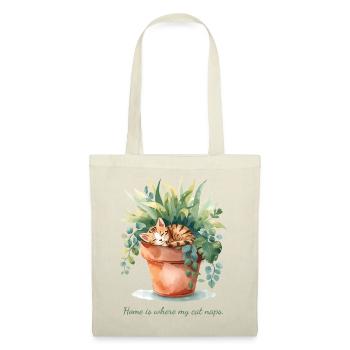 Home Is Where My Cat Naps – Aquarelle Art Plant - Tote Bag - red - Front