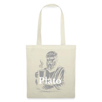 Portrait de tasse à café Platon - Sac en tissu - rouge - Devant