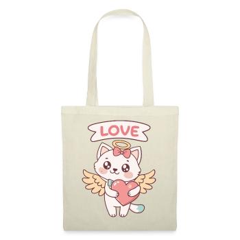 Cat Angel Heart Kawaii - Tote Bag - red - Front