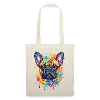 Bouledogue aquarelle coloré - Sac en tissu - rouge - Devant