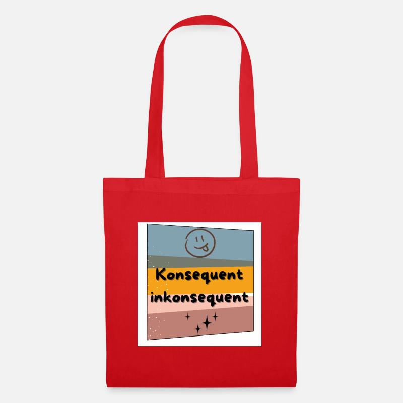 Konsequent inkonsequent Farbkontrast - Stoffbeutel - Rot