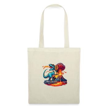 Dino Volcano Eruption with Flower - Tote Bag - red - Front