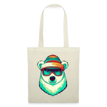 Ours blanc - Sac en tissu - rouge - Devant