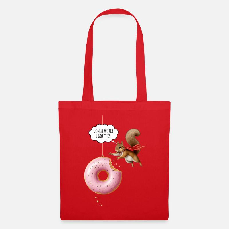 Cute squirrels with donut - Tote Bag - red