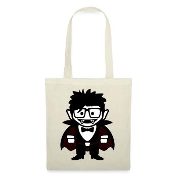 Funny Nerd Vampire with Glasses and Bow Tie - Tote Bag - red - Front