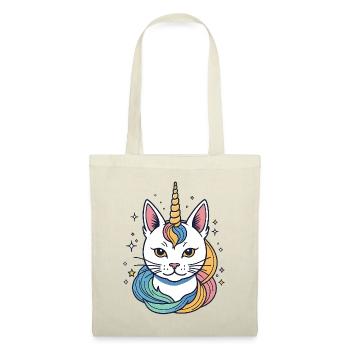Chat Licorne Arc-en-Ciel - Sac en tissu - rouge - Devant