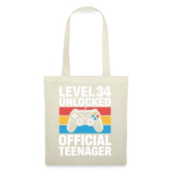Level 34 freigeschalteter offizieller Teenager - Stoffbeutel - Rot - Vorne
