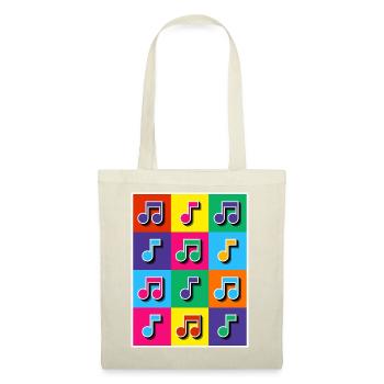 Pop-Art-Musiknoten Mosaik - Stoffbeutel - Rot - Vorne