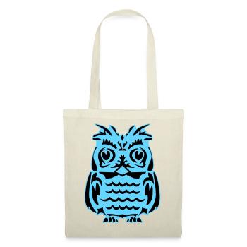 Light Blue Abstract Owl - Tote Bag - red - Front