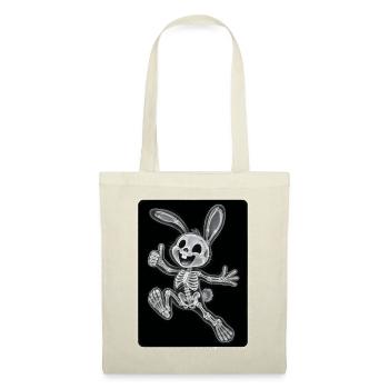 Squelette de lapin à rayons X Drôle de design d’Halloween - Sac en tissu - rouge - Devant