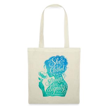 She is clothed in strength & dignity - Stoffbeutel - Rot - Vorne