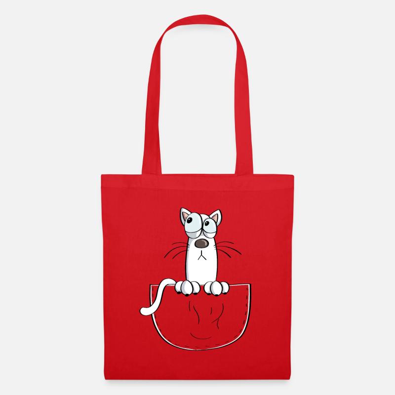 Chat dans le sac - Chats - Comic - Sac en tissu - rouge