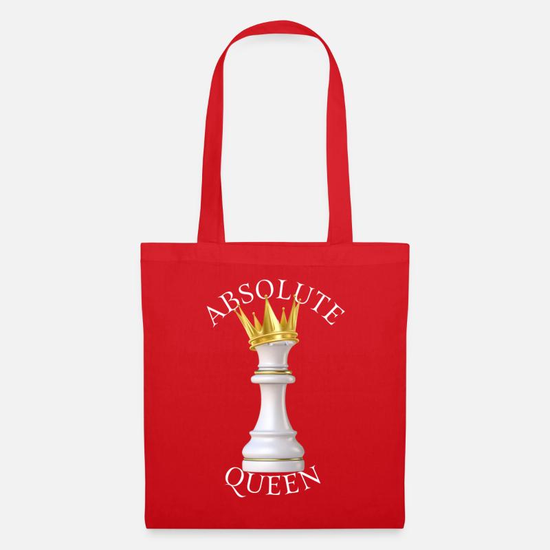 Absolute Queen – Schachkönigin-Humor - Stoffbeutel - Rot