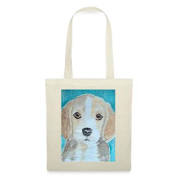 Beagle Puppy, Watercolor - Tote Bag - red - Front
