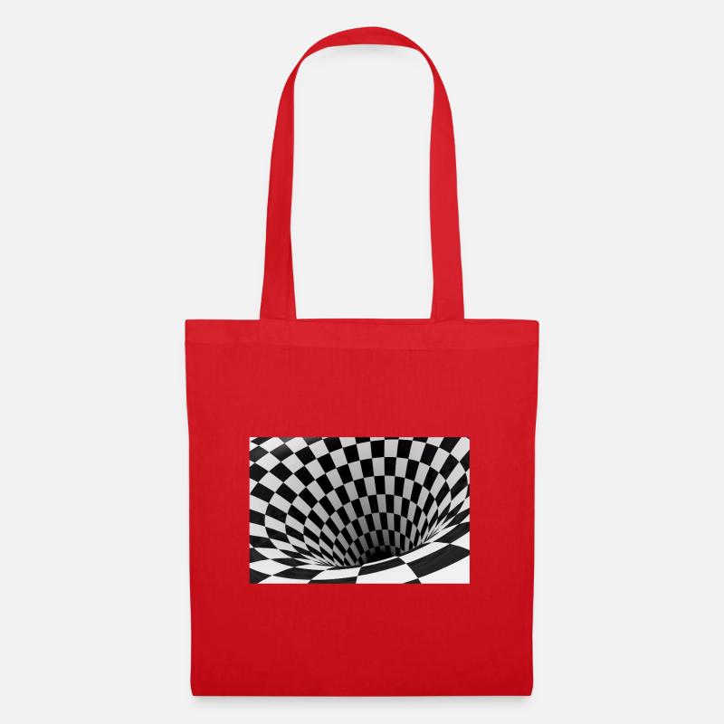 Vortex damier noir et blanc - Sac en tissu - rouge