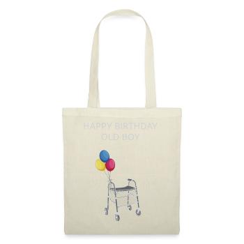 Happy Birthday Old Boy - Stoffbeutel - Rot - Vorne