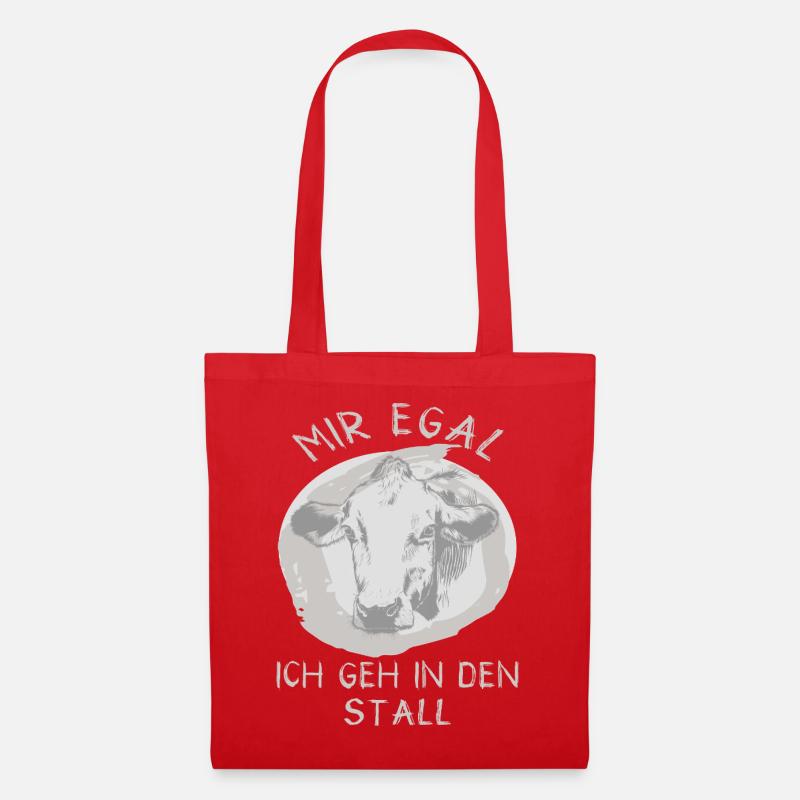 Kuh Spruch Stall Humor - Stoffbeutel - Rot
