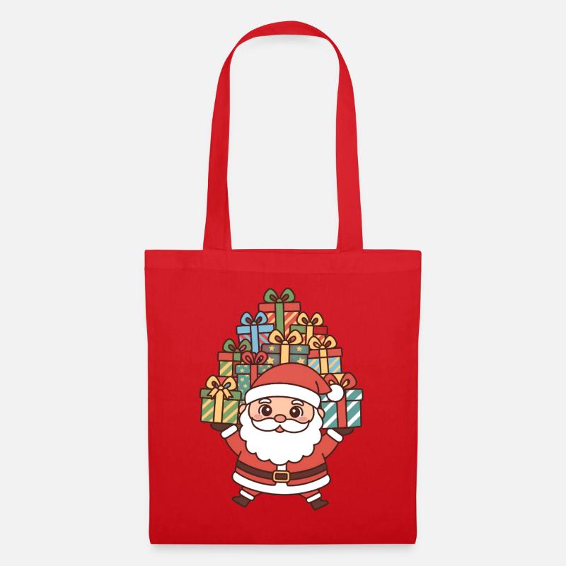 Weihnachtsmann Nikolaus - Stoffbeutel - Rot