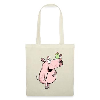 Pig With Rooster I Comic Children Farm Wutz Fun - Tote Bag - red - Front