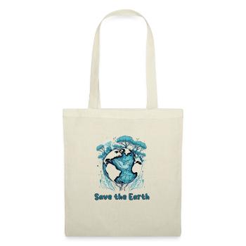 Gardien de la Terre : Globe et arbres turquoise - Sac en tissu - rouge - Devant